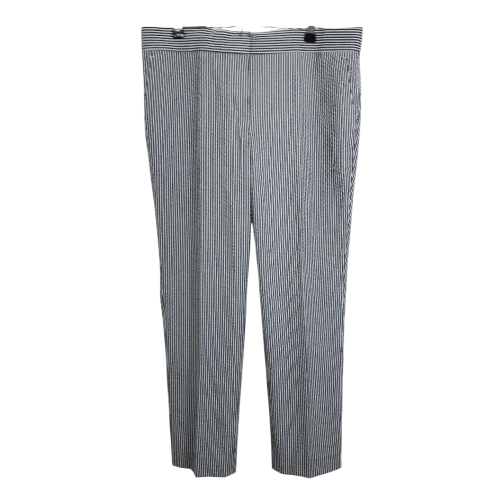 NWT Ann Taylor Devin Straight Fit Pants Seersucker Stripe Size 8 Tailored Ankle